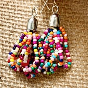 Boho Beaded loopy dangle earrings